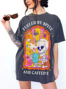 ( no more samples)Fueled By Spite And Caffeine Cotton Fabric