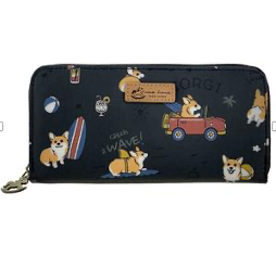 Surfing Corgi Long Wallet