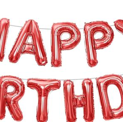 Happy Birthday Banner 3D Baloon Lettering Mylar Foil Lettering, Inflatable Birthday Party D¨¦cor,Birthday sign for wall Party Supplies Backyard Decore (3D Red)