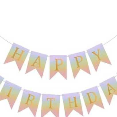 Happy Birthday Banner Backdrop Colorful Decoration Birthday sign for wall Party Supplies Backyard Decore Birthday Flag Bunting - 8 feet total signs (3 feet HAPPY, 5 feet BIRTHDAY) Unicorn