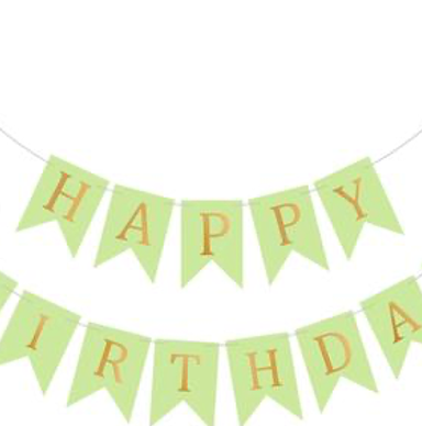 Happy Birthday Banner Backdrop Colorful Decoration Birthday sign for wall Party Supplies Backyard Decore Birthday Flag Bunting - 8 feet total signs (3 feet HAPPY, 5 feet BIRTHDAY) Green