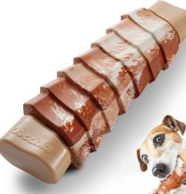 Nocciola Dog Chew Toy for Aggressive Chewers, Steak & Bone Toy, Real Beef Flavor, Durable Nylon & Rubber Toy for More Than 30 Pounds Medium & Large Breed, Tough Toys for Training and Cleaning Teeth