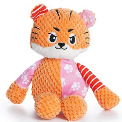 Nocciola Squeaky Tiger Dog Toy: Funny Stuffed Plush Dog Toy for Small Medium Dogs with Durable Soft Fabric, Puppy Chew Toy for Teething, Interactive Puppy Toy for Boredom and Calming Aid