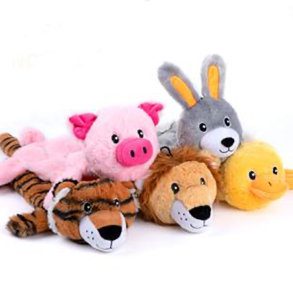 Nocciola 5 PCS 3D Dog Squeaky Toys with Double Layer Reinforced Fabric, Durable Plush Dog Toys, No Stuffing Body Dog Toy Set for Small to Large Dogs