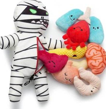 Nocciola Zombie Mummy Plush Squeaky Dog Toys: Halloween 9-in-1 Stuffed Chew Toys (Backup link)