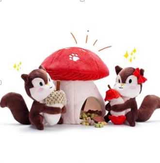 Nocciola Christmas Squirrel Dog Squeaky Toys-Hide and Seek Plush Dog Toys, Small Dog Toys for Boredom, Christmas Dog Toys for Small and Medium Size Dogs, Stuffed Dog Chew Toys for Puppies Pet Supplies