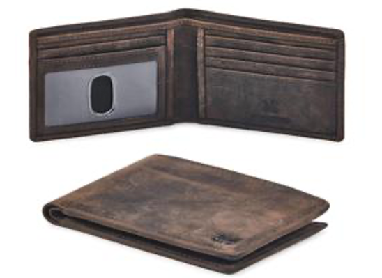 1 Piece Real Leather Mens Bifold Wallet RFID Blocking Slim Minimalist Front Pocket