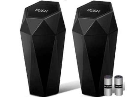 2 Pack Car Trash Can with Lid Mini Essential Car Accessories for Interior Accessories Stowing Tidying