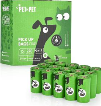 (Approval needed)Pet N Pet Dog Poop Bag Rolls - 38% Plant Based, 270 Counts Unscented & Lavender Scented, Leak proof Poop Bags for Dogs, Waste Bags