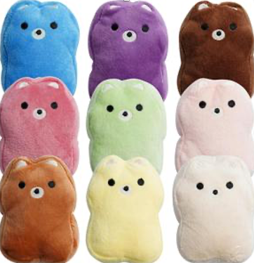 Nocciola 9 pcs Colorful Bear Dog Toys Set, Squeaky and Interactive Cute Stuffed Pet Puppy Toys for Small to Medium Dogs Relieves Dog Anxiety