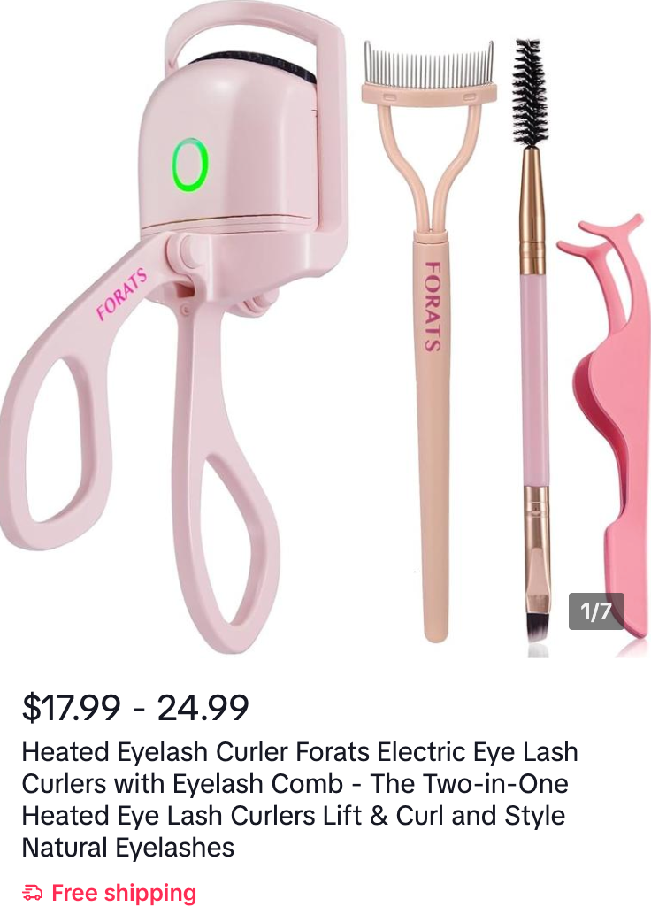 Heated Eyelash Curler Forats Electric Eye Lash Curlers with Eyelash Comb - The Two-in-one Heated Eye Lash Curlers Lift & Curl and Style Natual Eyelashes